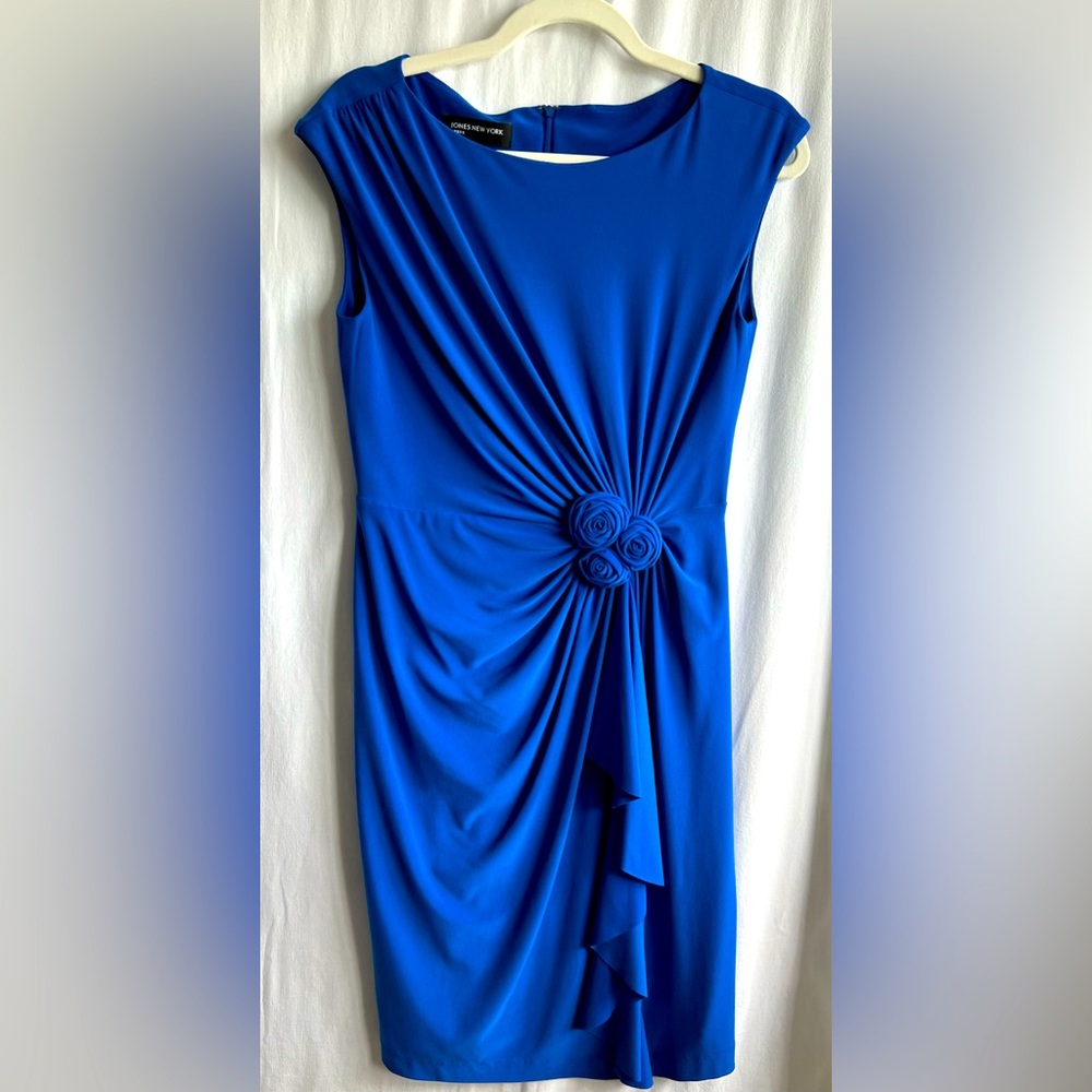 Jones New York Ruched Rosette Detail Dress Size 4